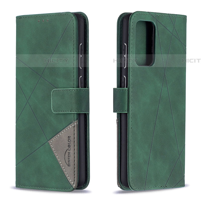 Funda de Cuero Cartera con Soporte Carcasa B08F para Samsung Galaxy A72 4G Verde