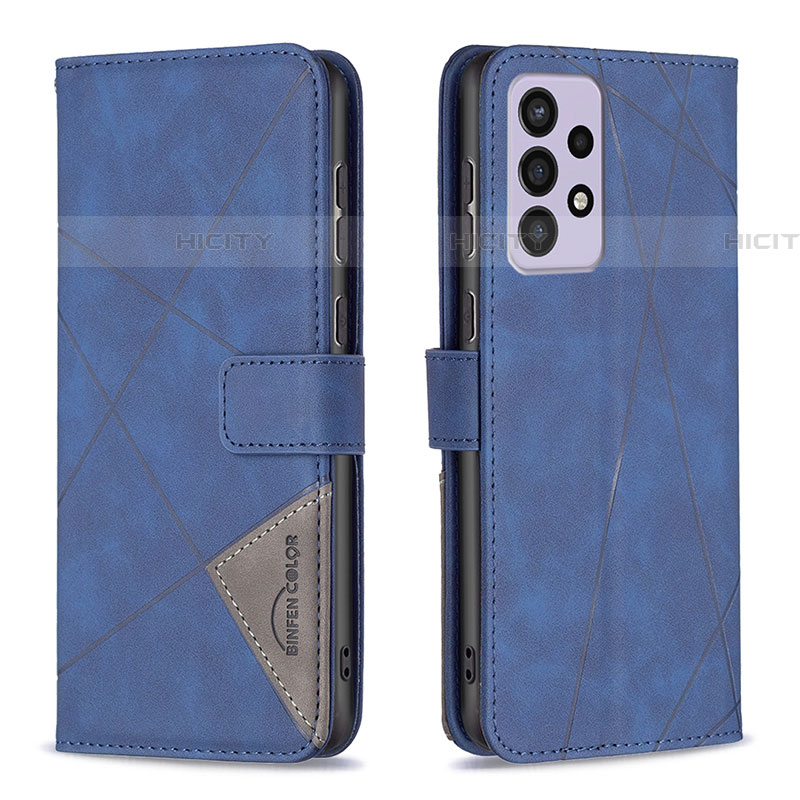 Funda de Cuero Cartera con Soporte Carcasa B08F para Samsung Galaxy A73 5G Azul