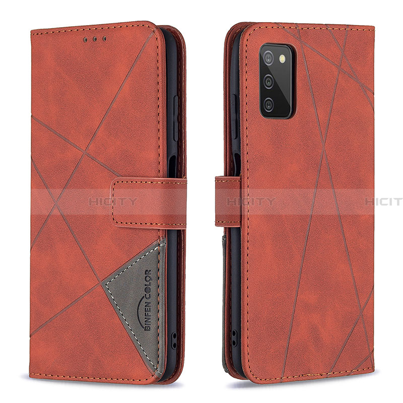 Funda de Cuero Cartera con Soporte Carcasa B08F para Samsung Galaxy F02S SM-E025F Naranja