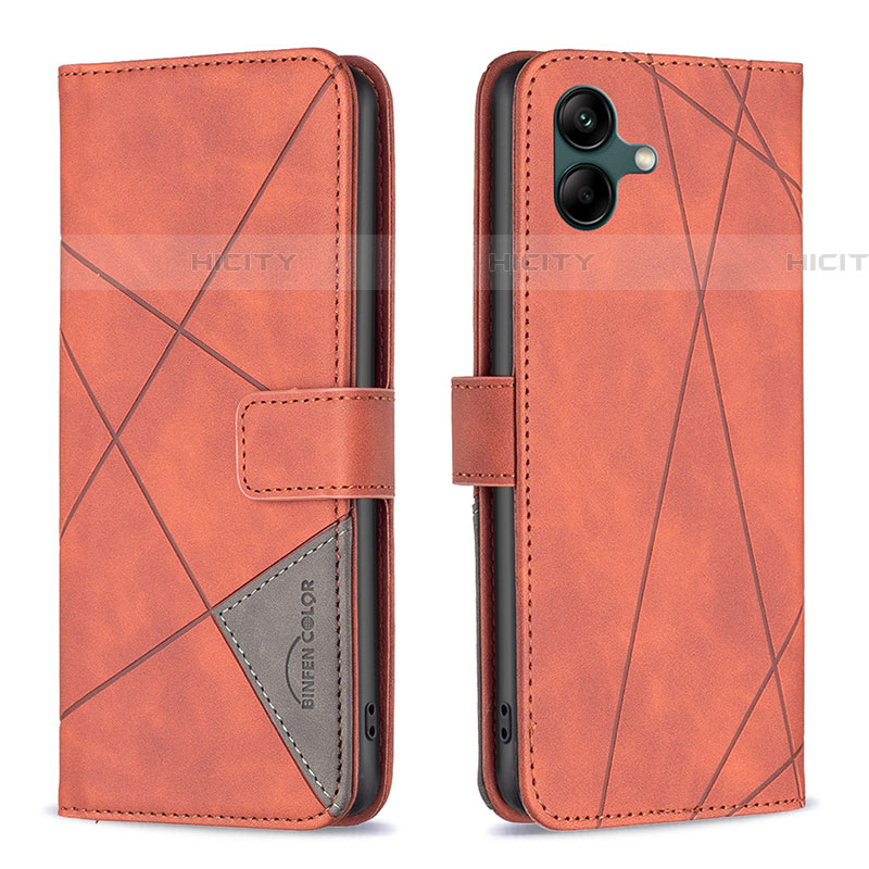 Funda de Cuero Cartera con Soporte Carcasa B08F para Samsung Galaxy F14 5G Naranja