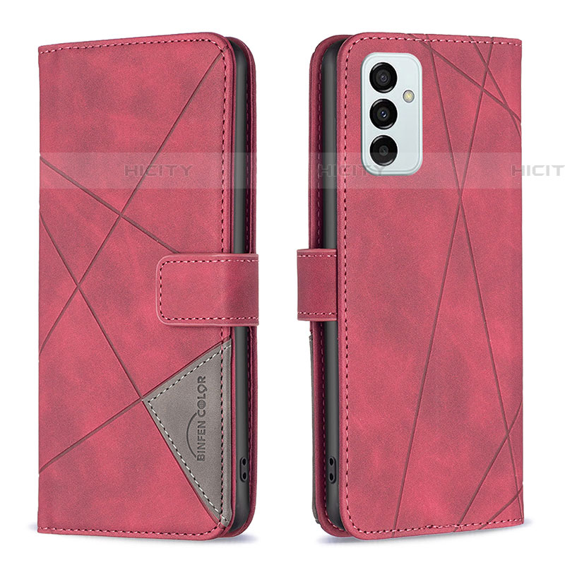 Funda de Cuero Cartera con Soporte Carcasa B08F para Samsung Galaxy F23 5G Rojo