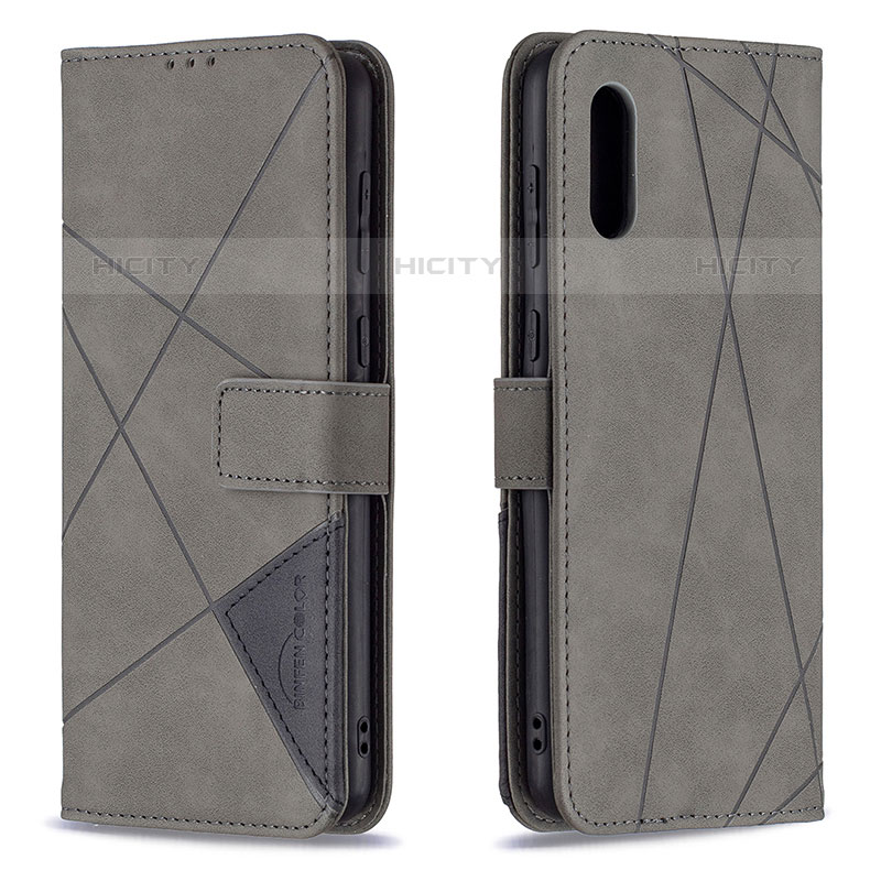 Funda de Cuero Cartera con Soporte Carcasa B08F para Samsung Galaxy M02 Gris