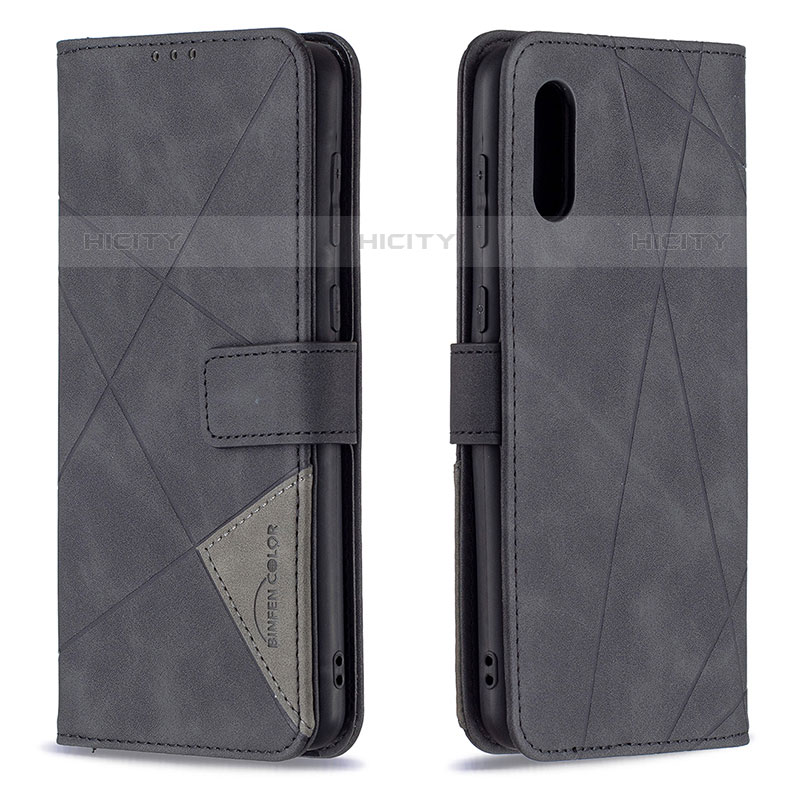 Funda de Cuero Cartera con Soporte Carcasa B08F para Samsung Galaxy M02 Negro