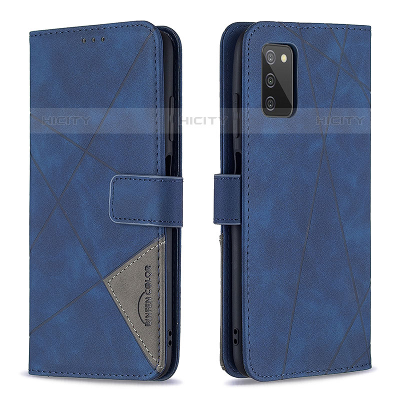 Funda de Cuero Cartera con Soporte Carcasa B08F para Samsung Galaxy M02s Azul