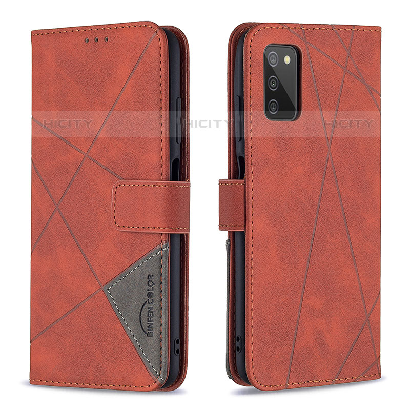 Funda de Cuero Cartera con Soporte Carcasa B08F para Samsung Galaxy M02s Naranja