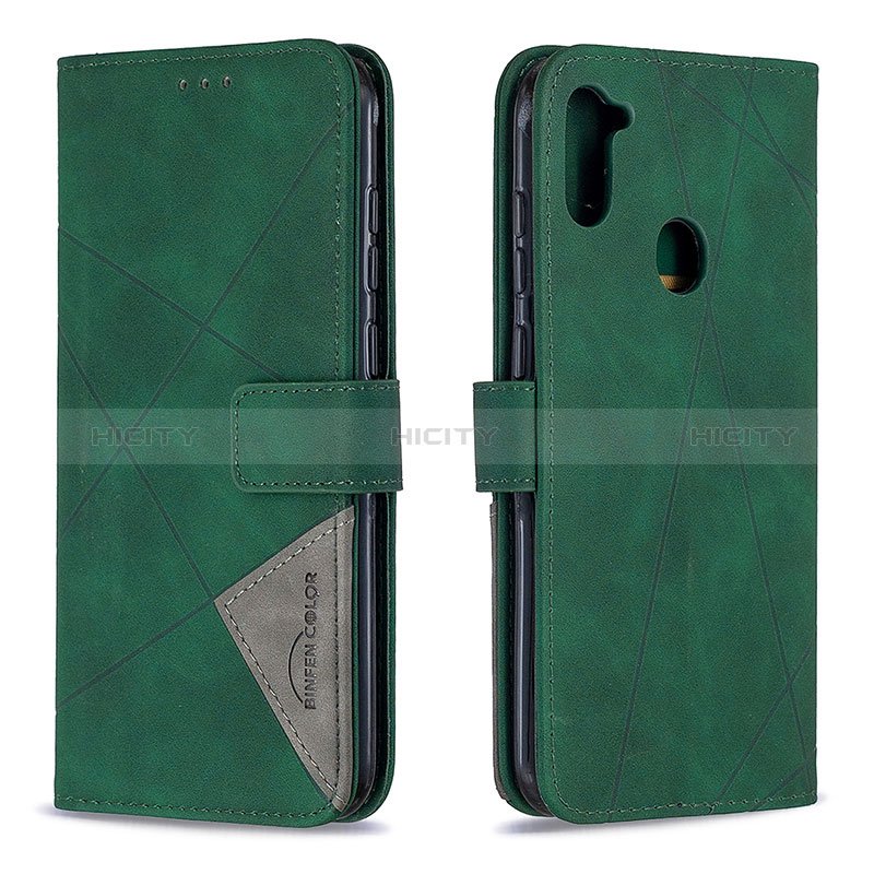 Funda de Cuero Cartera con Soporte Carcasa B08F para Samsung Galaxy M11 Verde