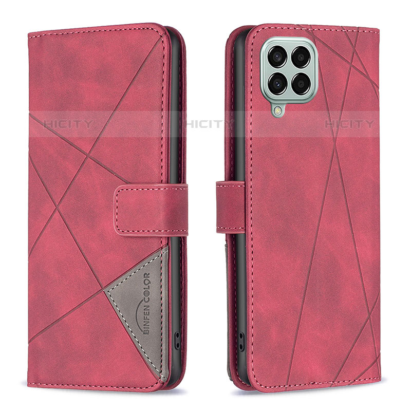 Funda de Cuero Cartera con Soporte Carcasa B08F para Samsung Galaxy M33 5G Rojo