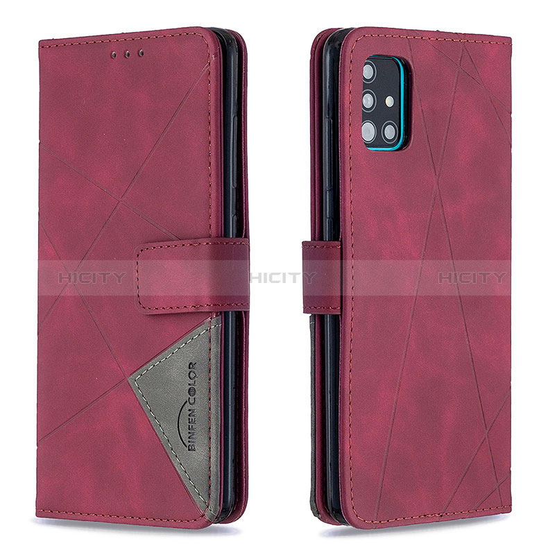 Funda de Cuero Cartera con Soporte Carcasa B08F para Samsung Galaxy M40S Rojo