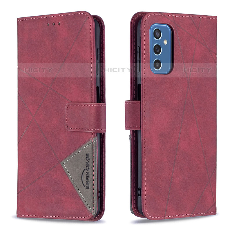 Funda de Cuero Cartera con Soporte Carcasa B08F para Samsung Galaxy M52 5G Rojo