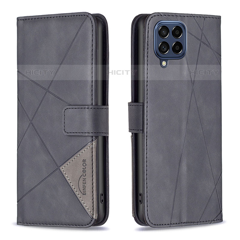 Funda de Cuero Cartera con Soporte Carcasa B08F para Samsung Galaxy M53 5G Negro