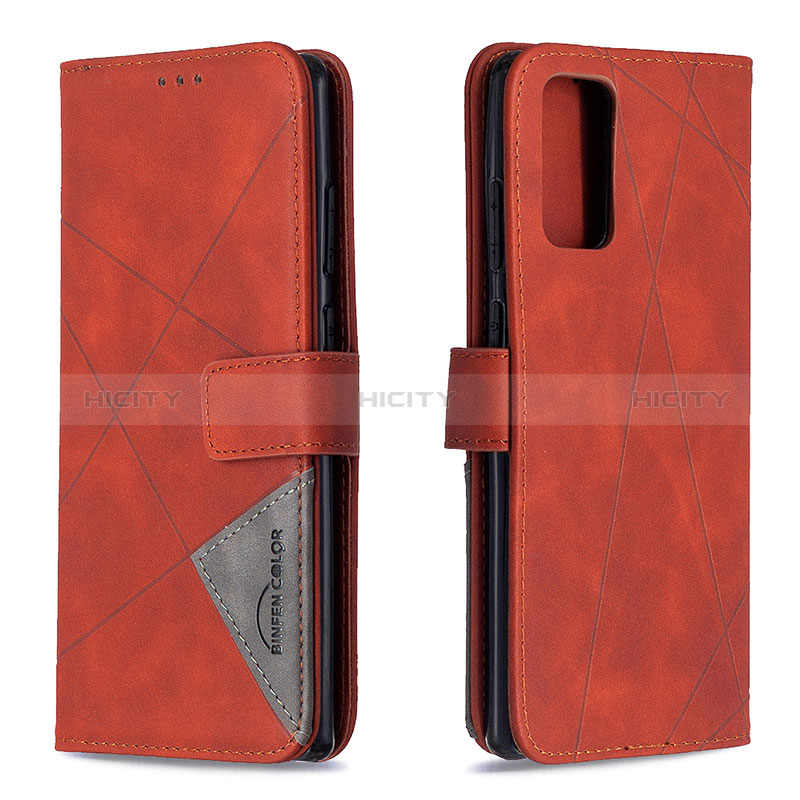 Funda de Cuero Cartera con Soporte Carcasa B08F para Samsung Galaxy Note 20 5G Naranja