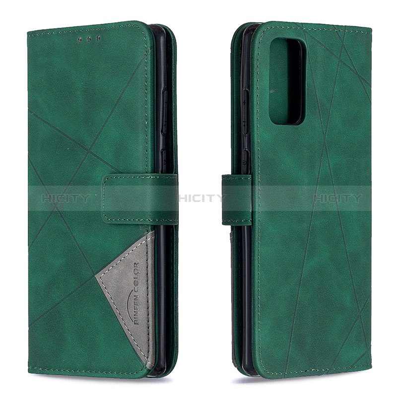 Funda de Cuero Cartera con Soporte Carcasa B08F para Samsung Galaxy Note 20 5G Verde