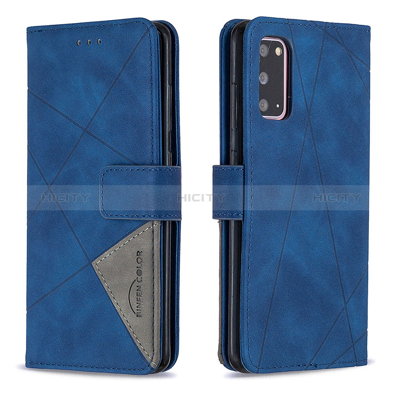 Funda de Cuero Cartera con Soporte Carcasa B08F para Samsung Galaxy S20 5G Azul