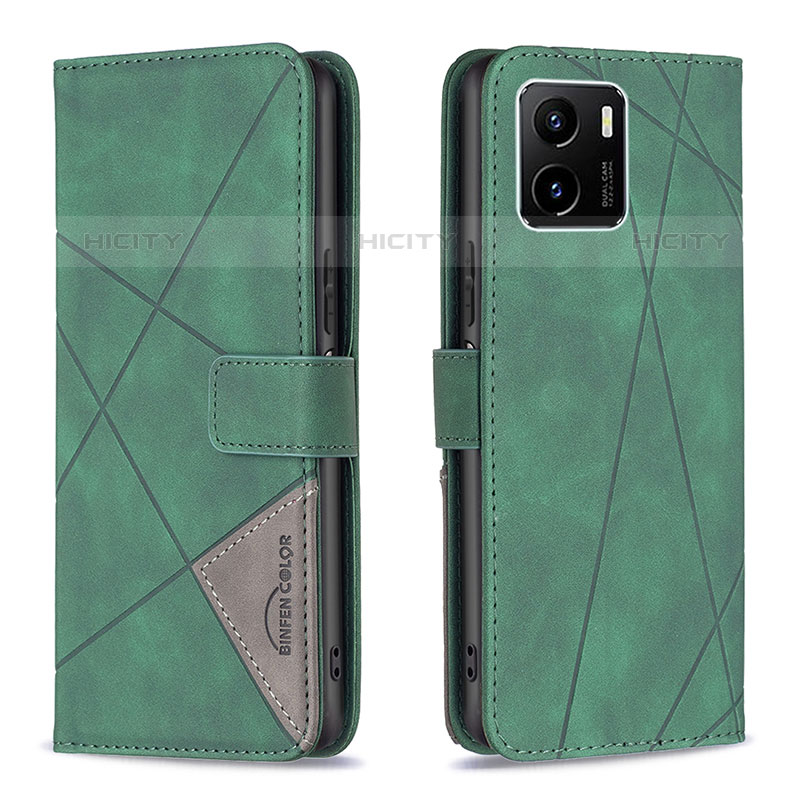 Funda de Cuero Cartera con Soporte Carcasa B08F para Vivo iQOO U5x Verde