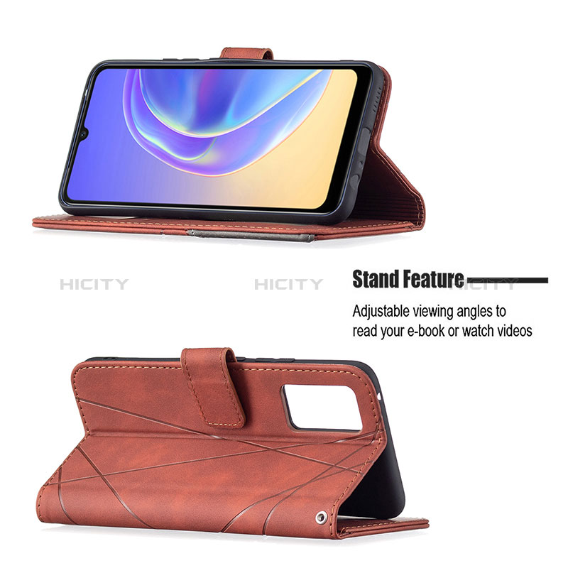 Funda de Cuero Cartera con Soporte Carcasa B08F para Vivo V21e 4G