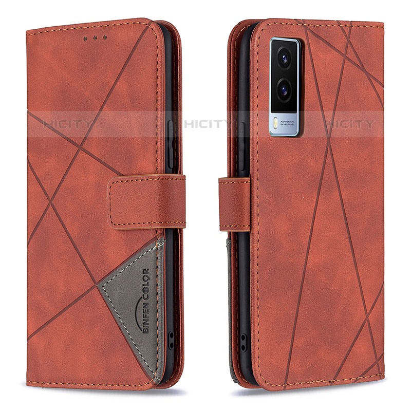 Funda de Cuero Cartera con Soporte Carcasa B08F para Vivo V21e 5G