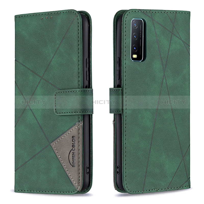 Funda de Cuero Cartera con Soporte Carcasa B08F para Vivo Y12s (2021)