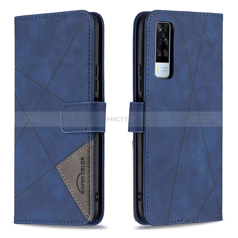 Funda de Cuero Cartera con Soporte Carcasa B08F para Vivo Y53s 4G