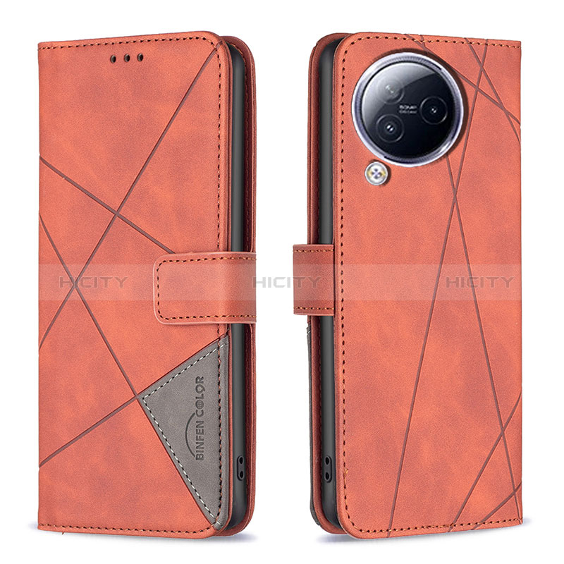 Funda de Cuero Cartera con Soporte Carcasa B08F para Xiaomi Civi 3 5G Naranja