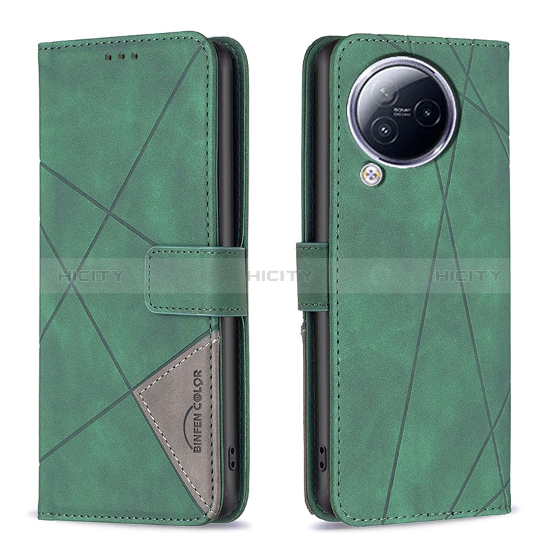 Funda de Cuero Cartera con Soporte Carcasa B08F para Xiaomi Civi 3 5G Verde