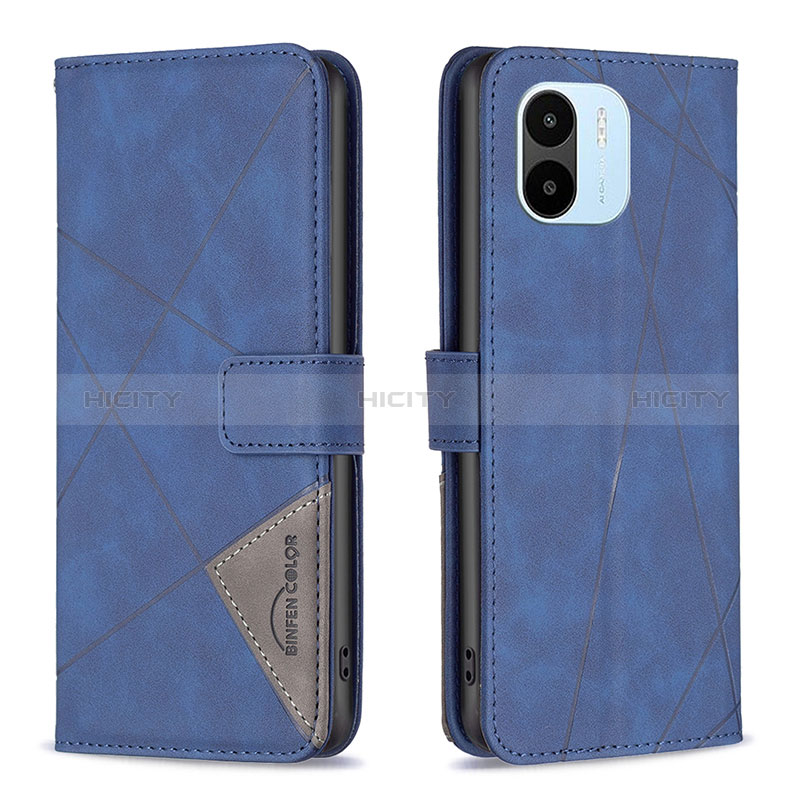 Funda de Cuero Cartera con Soporte Carcasa B08F para Xiaomi Poco C50 Azul