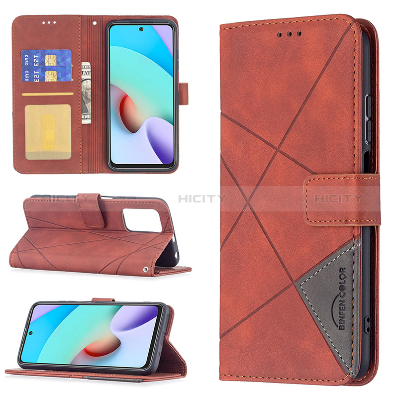 Funda de Cuero Cartera con Soporte Carcasa B08F para Xiaomi Redmi 10 (2022)