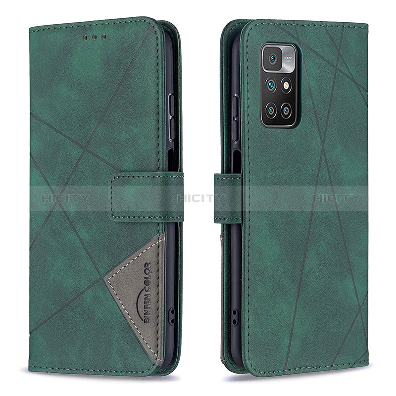 Funda de Cuero Cartera con Soporte Carcasa B08F para Xiaomi Redmi Note 11 4G (2021) Verde