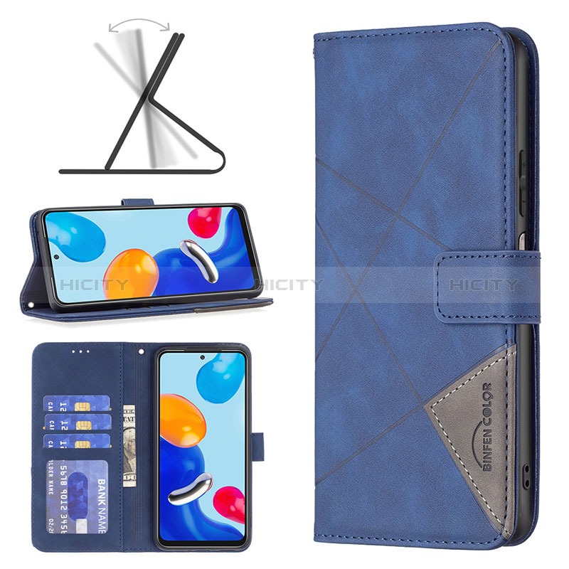 Funda de Cuero Cartera con Soporte Carcasa B08F para Xiaomi Redmi Note 11 4G (2022)