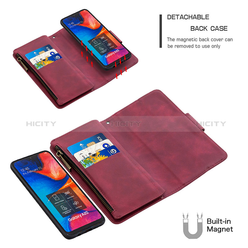 Funda de Cuero Cartera con Soporte Carcasa B09F para Samsung Galaxy A20