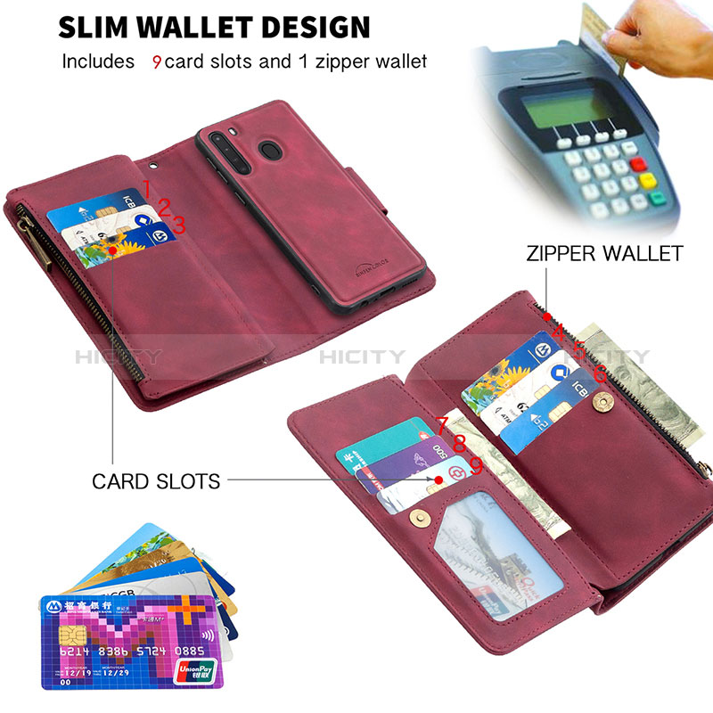 Funda de Cuero Cartera con Soporte Carcasa B09F para Samsung Galaxy A21