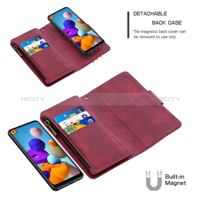 Funda de Cuero Cartera con Soporte Carcasa B09F para Samsung Galaxy A21