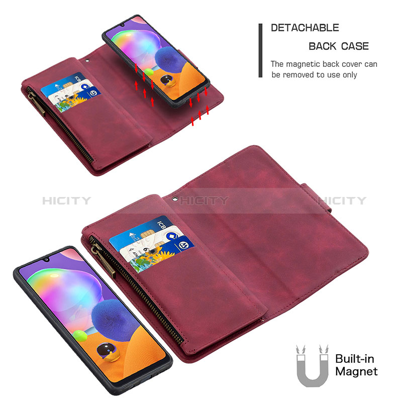 Funda de Cuero Cartera con Soporte Carcasa B09F para Samsung Galaxy A31