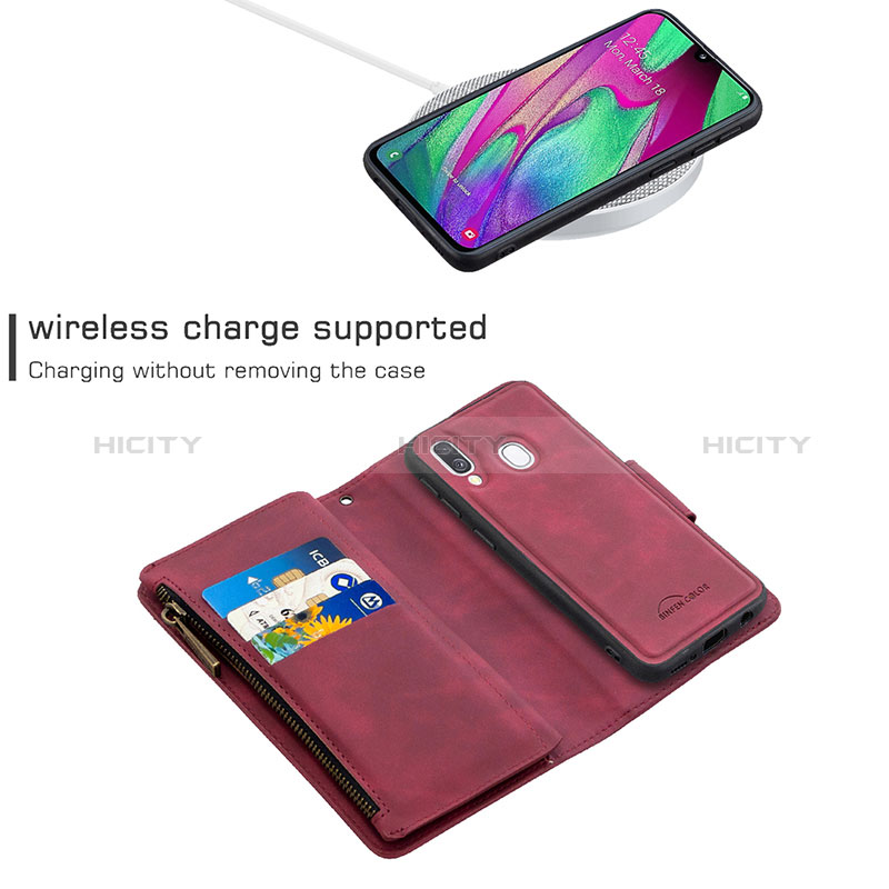 Funda de Cuero Cartera con Soporte Carcasa B09F para Samsung Galaxy A40