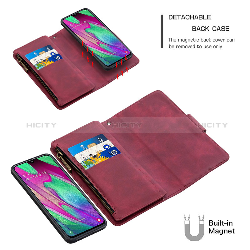 Funda de Cuero Cartera con Soporte Carcasa B09F para Samsung Galaxy A40