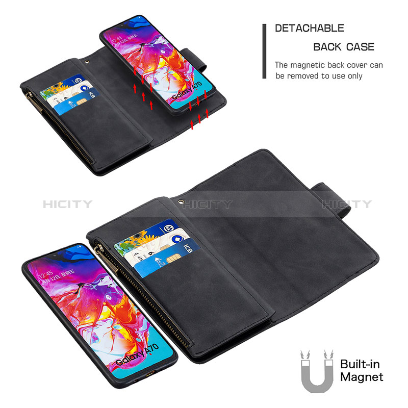 Funda de Cuero Cartera con Soporte Carcasa B09F para Samsung Galaxy A70S