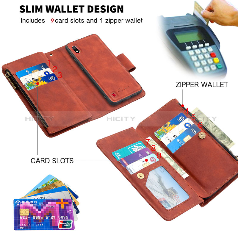 Funda de Cuero Cartera con Soporte Carcasa B09F para Samsung Galaxy M10