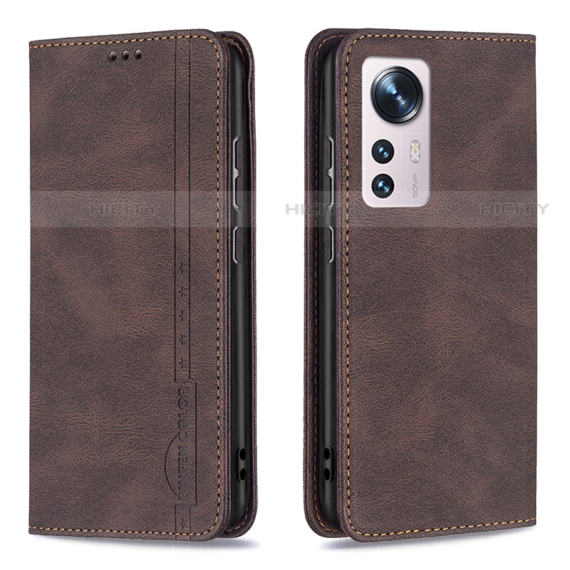 Funda de Cuero Cartera con Soporte Carcasa B09F para Xiaomi Mi 12X 5G Marron