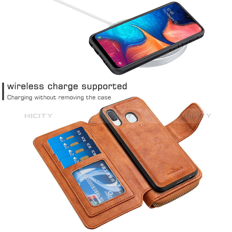 Funda de Cuero Cartera con Soporte Carcasa B10F para Samsung Galaxy A10e