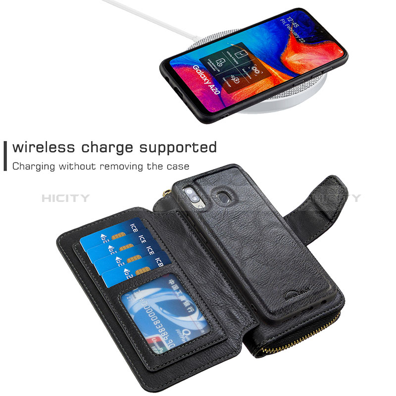 Funda de Cuero Cartera con Soporte Carcasa B10F para Samsung Galaxy A30