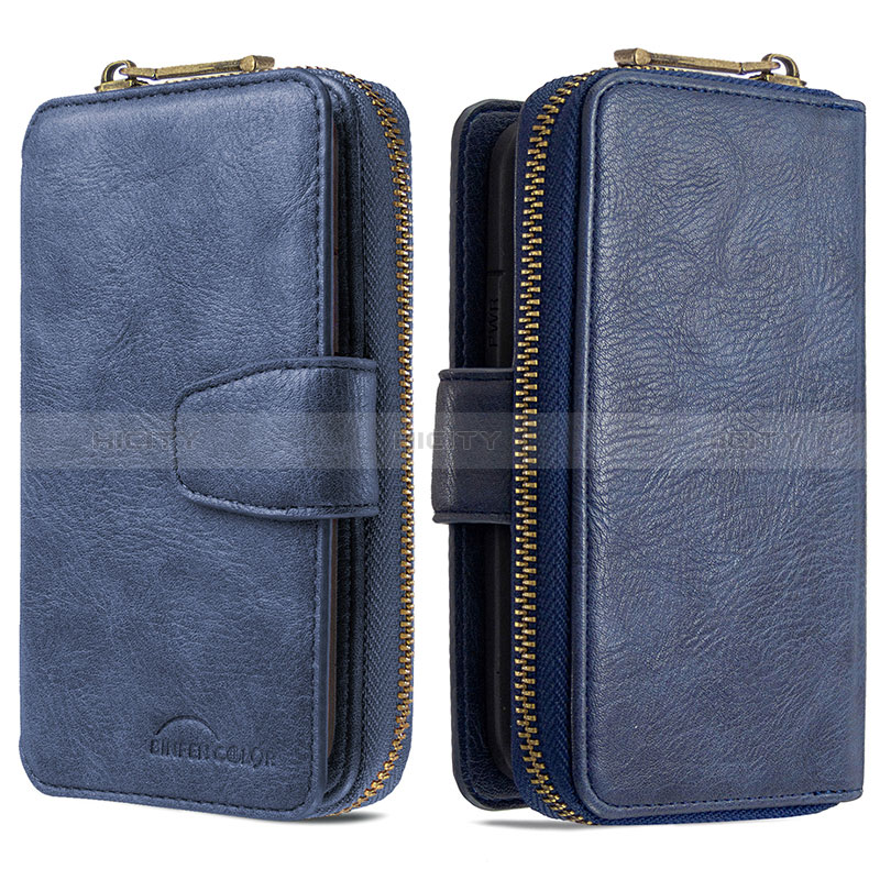 Funda de Cuero Cartera con Soporte Carcasa B10F para Samsung Galaxy A30 Azul