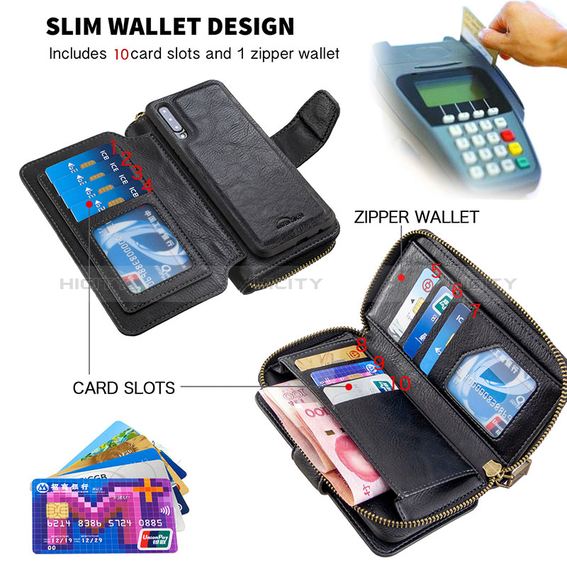 Funda de Cuero Cartera con Soporte Carcasa B10F para Samsung Galaxy A30S