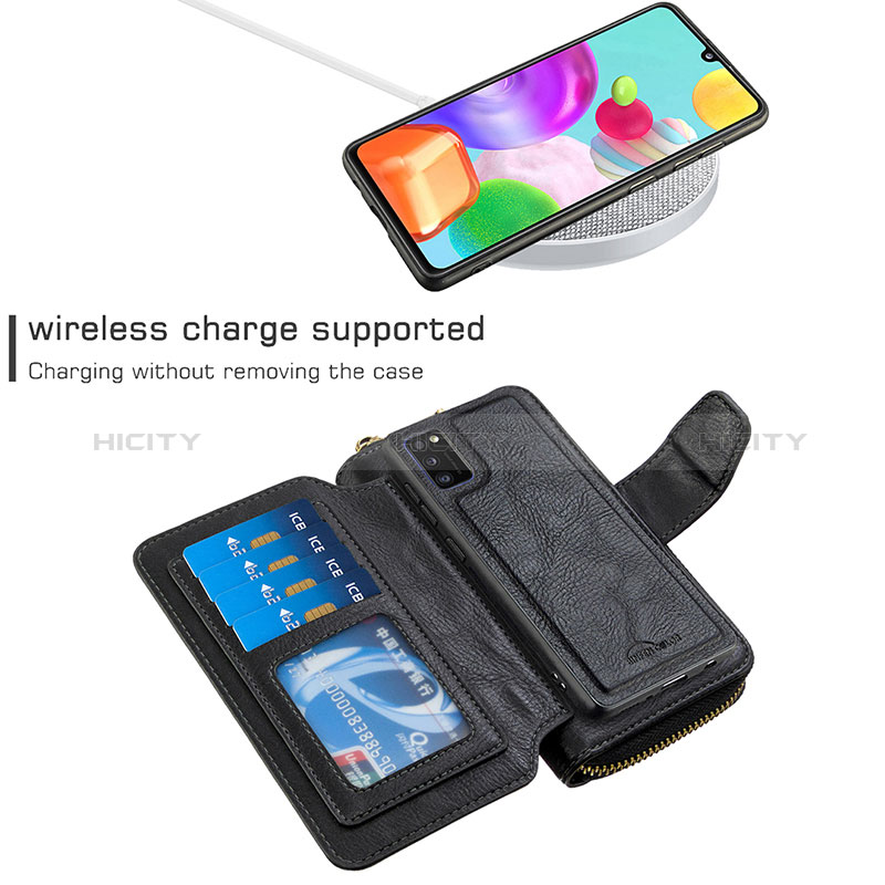 Funda de Cuero Cartera con Soporte Carcasa B10F para Samsung Galaxy A41