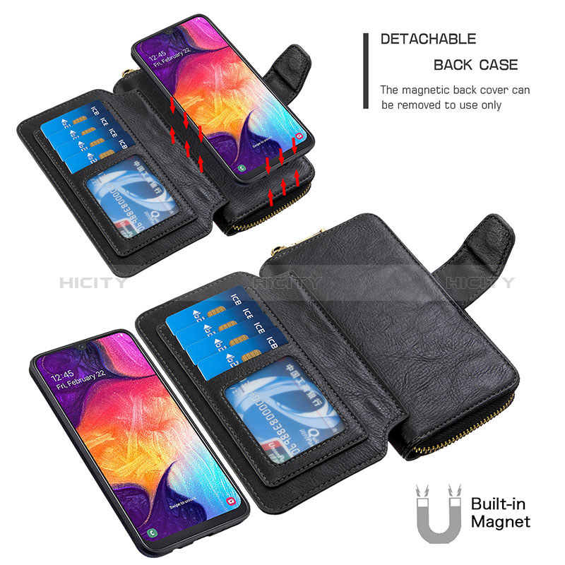 Funda de Cuero Cartera con Soporte Carcasa B10F para Samsung Galaxy A50S