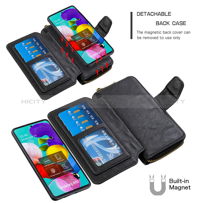 Funda de Cuero Cartera con Soporte Carcasa B10F para Samsung Galaxy A51 5G