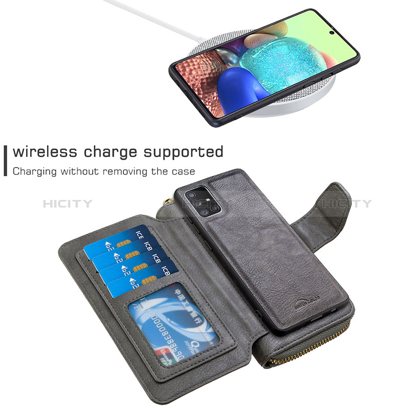 Funda de Cuero Cartera con Soporte Carcasa B10F para Samsung Galaxy A71 4G A715