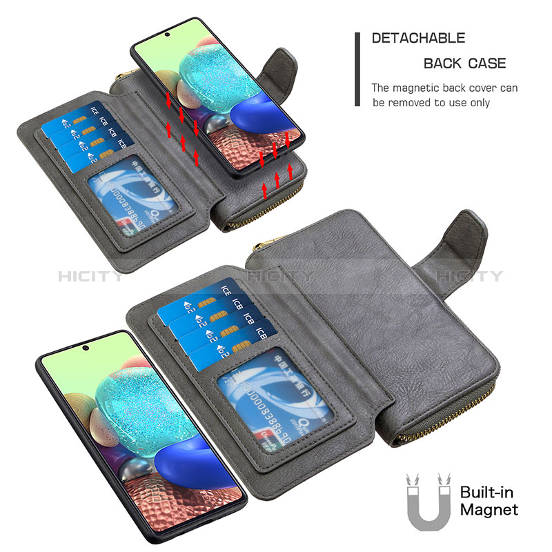 Funda de Cuero Cartera con Soporte Carcasa B10F para Samsung Galaxy A71 5G