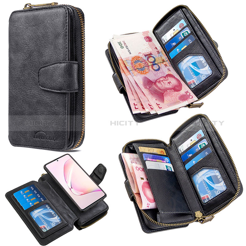 Funda de Cuero Cartera con Soporte Carcasa B10F para Samsung Galaxy A81