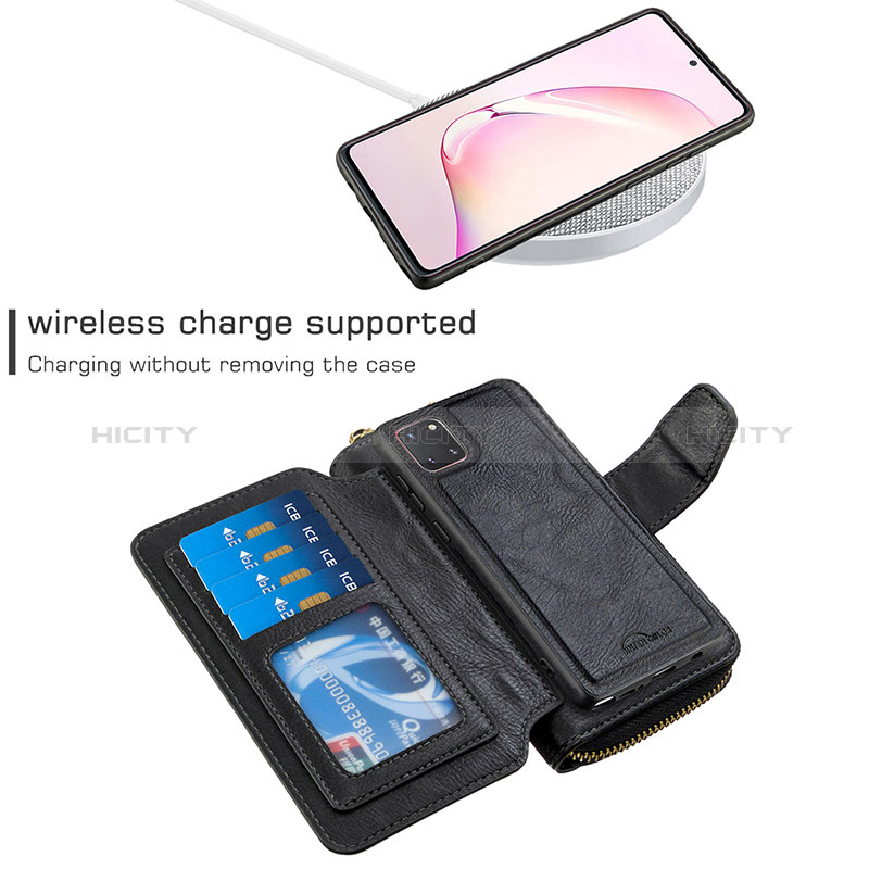 Funda de Cuero Cartera con Soporte Carcasa B10F para Samsung Galaxy A81