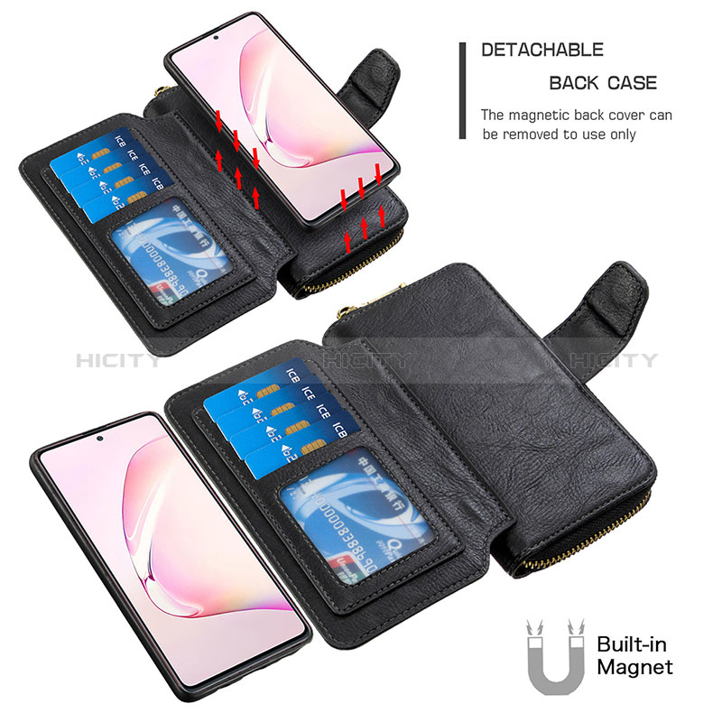 Funda de Cuero Cartera con Soporte Carcasa B10F para Samsung Galaxy Note 10 Lite