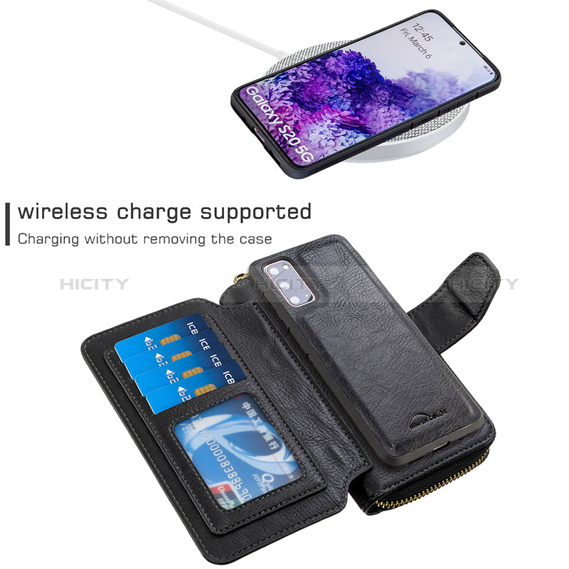 Funda de Cuero Cartera con Soporte Carcasa B10F para Samsung Galaxy S20 Plus 5G